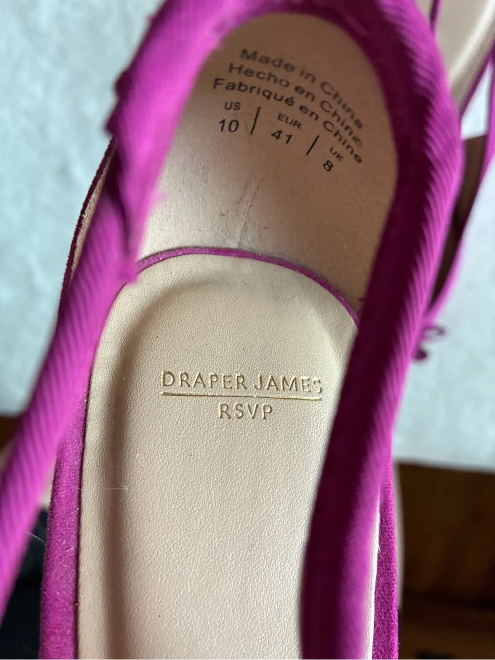 Draper James Fuchsia Pointed-Toe Bow Slingback Kitten Heels